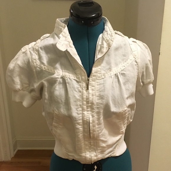 Cute White Forever 21 Zip Top - Picture 2 of 6